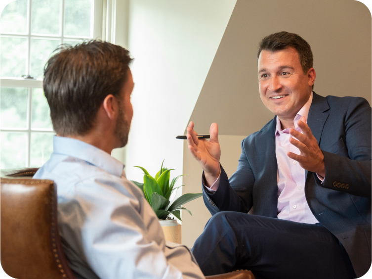 Matt Cross coaching a client on leadership strategies.