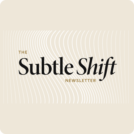 The Subtle Shift newsletter logo: Weekly insights and strategies for meaningful change by Matt Cross